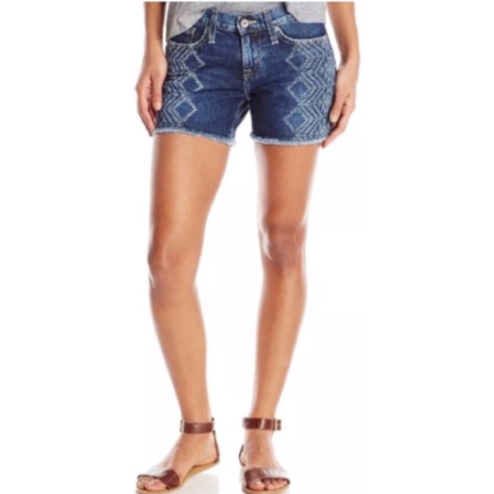 {Big Star} Alex Mid-Rise Printed Boho Denim Shorts - Picture 6 of 7